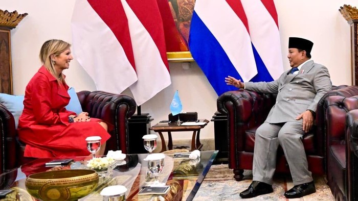 Presiden Prabowo Subianto menerima kunjungan Ratu Maxima dari Kerajaan Belanda di Istana Merdeka, Jakarta (Foto: Rusman - Biro Pers Sekretariat Presiden)