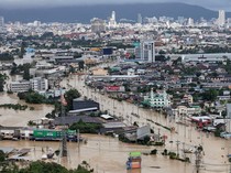 Foto Udara Banjir Parah Terjang Thailand Selatan