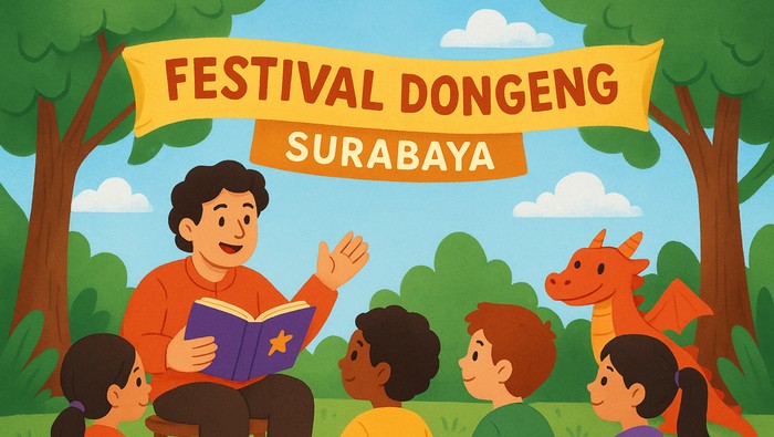 ILUSTRASI HARI DONGENG NASIONAL.