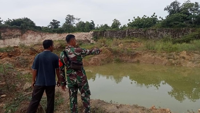 Lokasi bocah SD tewas tenggelam di bekas galian C Gresik.