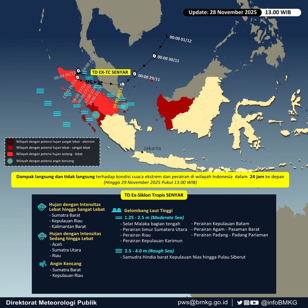 TD Ex-Siklon Tropis Senyar. (Dok. BMKG)