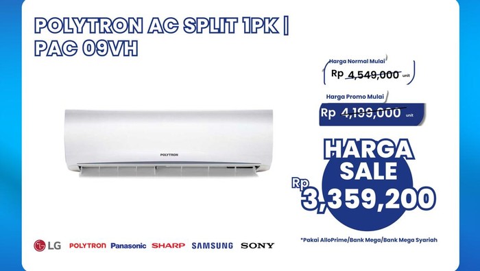AC 1PK Diskon Rp 1 Jutaan di Transmart Full Day Sale
