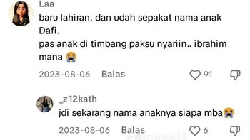 Sepakat Nama Anak Dafi, Suami Malah Cari “Ibrahim”. Seorang ibu menceritakan bahwa ia dan suaminya sudah sepakat memberi nama anak mereka “Dafi.” Namun ketika bayi ditimbang, suaminya tiba-tiba mencari-cari “Ibrahim,” membuat semua orang kebingungan. Foto: x.com/@emakjulidd