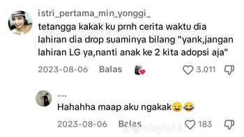 Suami Larang Istri Lahiran Lagi, Usul Anak Kedua Diadopsi. Pengguna TikTok membagikan cerita tetangganya: sang suami panik melihat proses persalinan hingga meminta istrinya tidak melahirkan lagi dan menyarankan anak kedua diadopsi saja. Foto: x.com/@emakjulidd