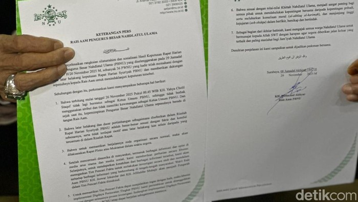 Konferensi pers Rais Aam PBNU putuskan Gus Yahya bukan Ketum PBNU