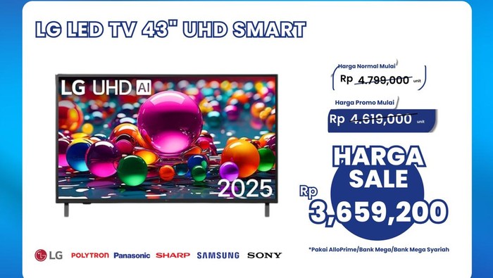 LED TV 43 Inch di Transmart Full Day Sale Diskon Jutaan Rupiah