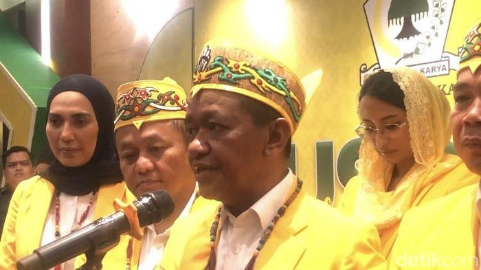 Menteri ESDM Bahlil Lahadalia saat menghadiri pembukaan Musyawarah Daerah Partai Golkar XI di Kalteng.