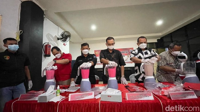 Pemusnahan barang bukti narkotika di Tahti Banjarmasin Polda Kalsel.