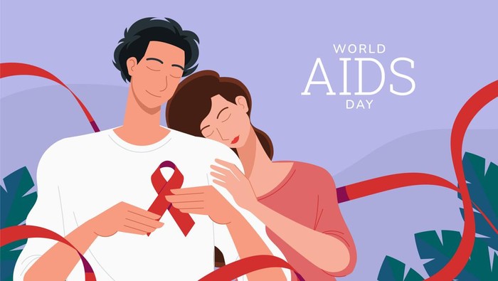 ILUSTRASI HARI AIDS SEDUNIA.