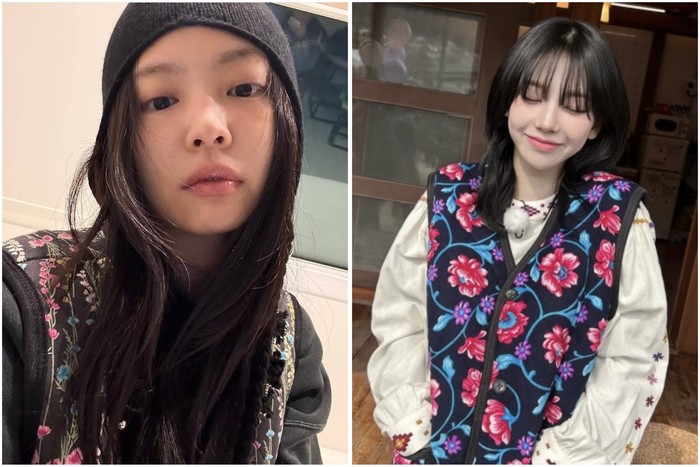 Viral item fashion kimjang vest di kalangan Gen Z Korea Selatan, setelah dipakai Jennie BLACKPINK dan Karina aespa.