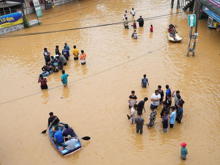 Warga Sri Lanka Terjebak Banjir, Malwana Lumpuh Usai Hujan Deras