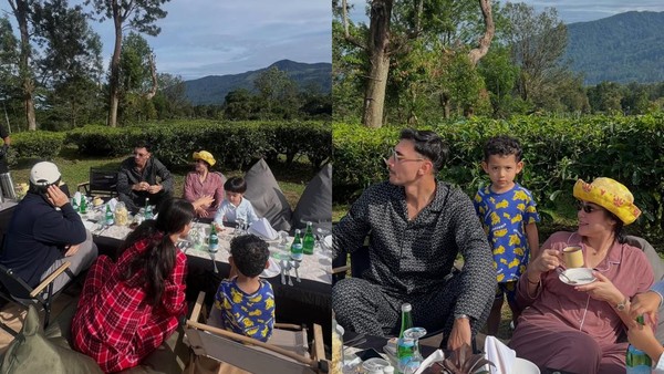 Asyiknya Liburan Jedar ke Puncak, Sarapan di Tengah Kebun Teh