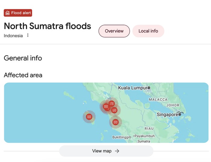 Cek banjir di Google