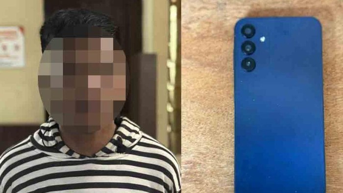 Pelaku dan barang bukti pencurian dengan kekerasan terhadap mahasiswi Politeknik Negeri Pontianak.