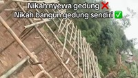 Viral Bukan Sewa, Wanita Jawa Ini Bangun 'Gedung' Nikah Sendiri dari Bambu