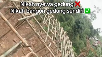 Viral Bukan Sewa, Wanita Jawa Ini Bangun 'Gedung' Nikah Sendiri dari Bambu