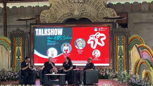 Puncak perayaan Hari AIDS Sedunia di Wantilan DPRD Bali, Senin (1/11/2025). (Foto: Maria Christabel DK/detikBali)