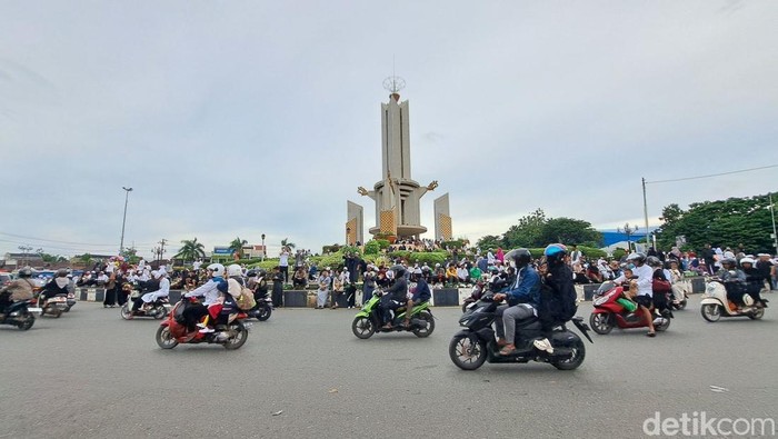 Situasi lalu lintas ketika Haul Guru Sekumpul Januari 2025 silam di titik rawan macet Banjarbaru.