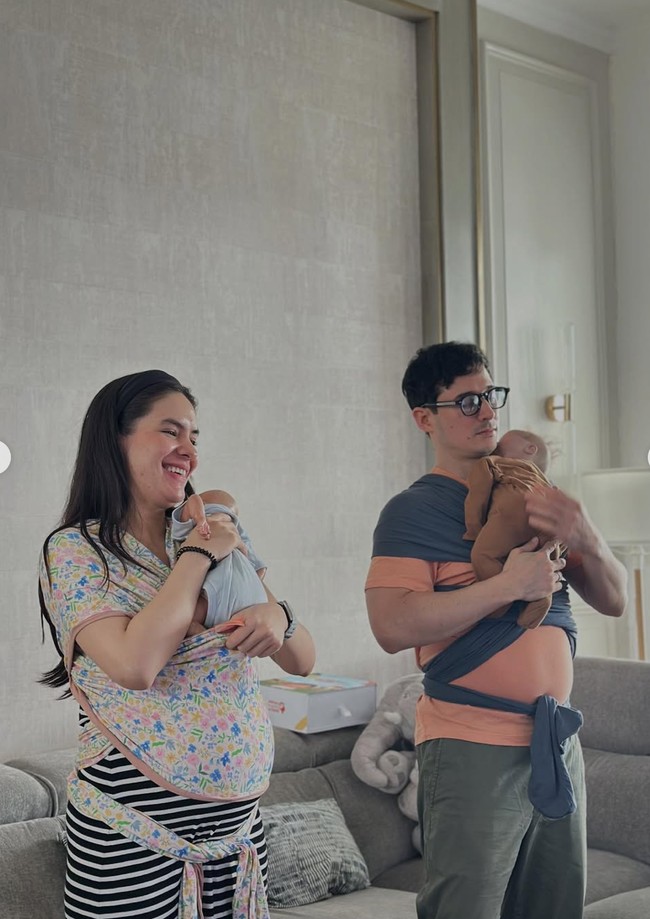 Kedua calon orangtua baru itu terlihat kompak dan antusias mengikuti kelas tersebut. Foto: Instagram/@jamilatus.sadiyah