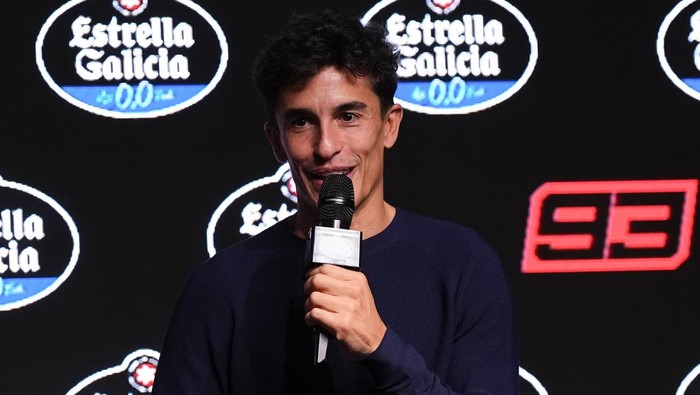 MADRID, SPAIN - NOVEMBER 11: Marc Marquez of Spain and Ducati Lenovo Team attends an Estrella Galicia 0,0 event celebrating his World Championship title at Sala Galileo Galilei on November 11, 2025, in Madrid, Spain. (Photo By Oscar J. Barroso/Europa Press via Getty Images)