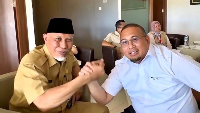 Anggota DPR RI asal Dapil Sumatera Barat (Sumbar) Andre Rosiade dan Gubernur Sumbar Mahyeldi Ansharullah