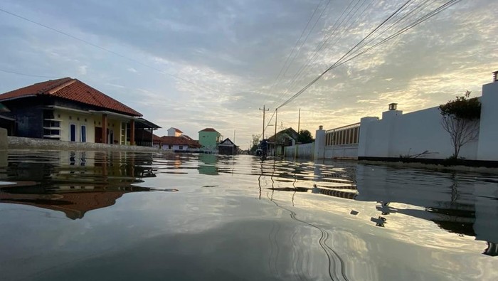 Banjir rob di kecamatan losari brebes.