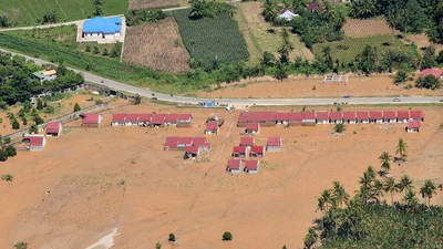 Foto Udara Dampak Banjir Bandang di Padang Pariaman