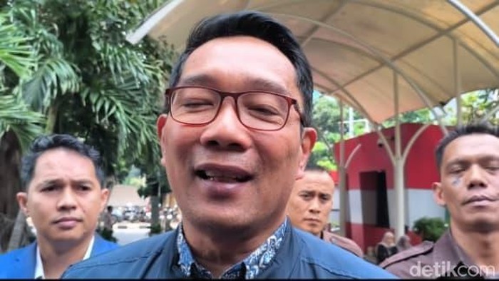Mantan Gubernur Jawa Barat (Jabar) Ridwan Kamil (RK) memenuhi panggilan KPK hari ini. (Fadil/detikcom).