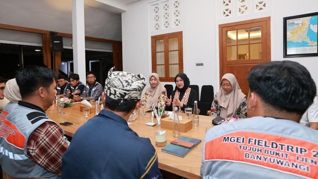 Pemkab Banyuwangi Bupati Banyuwangi Ipuk Fiestiandani menerima peserta field trip MGEI di Pendopo Sabha Swagata Blambangan.