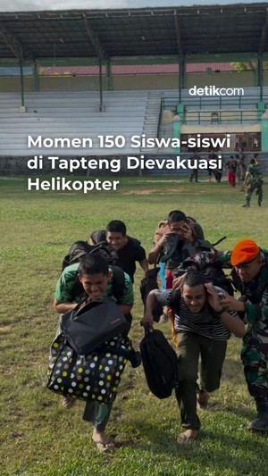 Video: Momen 150 Siswa-Siswi Tapteng Dievakuasi Pakai Helikopter