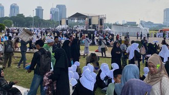 Massa Mulai Datangi Lokasi Reuni 212, Ada yang Bawa Bendera Palestina