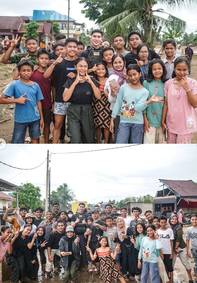 Melalui akun Instagram pribadinya artis sekaligus anggota DPR RI Verrel Bramasta membagikan momen saat dirinya ikut turun tangan langsung membantu para korban bencana di Sumatera Barat. Foto: Instagram/@bramastavrl