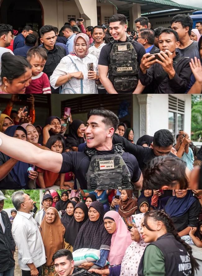 Sebagai publik figur, kehadiran Verrel pun langsung jadi sorotan. Terlihat putra Venna Melinda itu mengenakan kaos ketat hitam dipadukan dengan vest motif army. Foto: Instagram/@bramastavrl