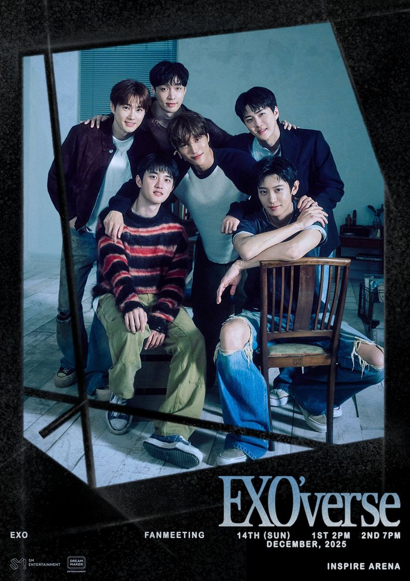 EXO Poster fan meeting EXO yang akan diselenggarakan pada 14 Desember 2025.