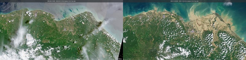 Foto Sebelum dan Sesudah Bencana Banjir Aceh dari Citra Satelit