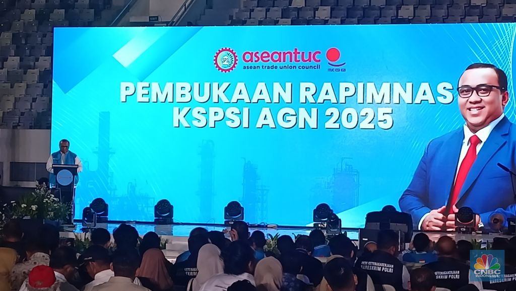 Presiden KSPSI, Andi Gani Nena Wea. (CNBC Indonesia/Ferry Sandi)