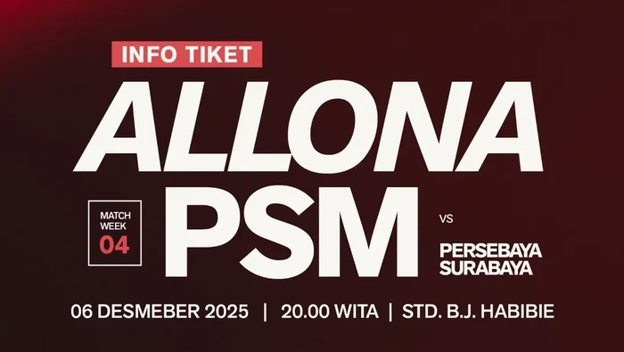 PSM Vs Persebaya di Stadion BJ Habibie, Panpel Siapkan 8.415 Tiket
