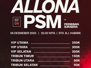 PSM Vs Persebaya di Stadion BJ Habibie, Panpel Siapkan 8.415 Tiket