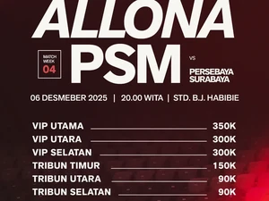 PSM Vs Persebaya di Stadion BJ Habibie, Panpel Siapkan 8.415 Tiket