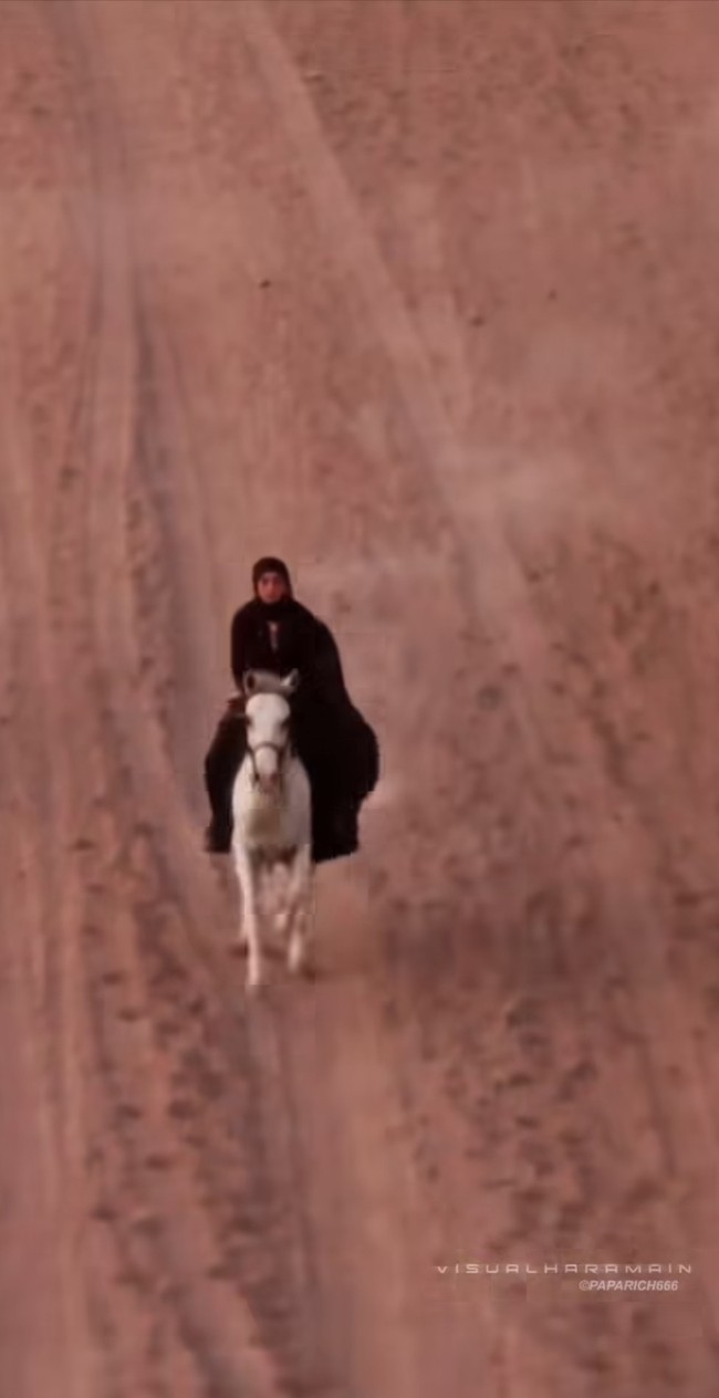 Celine Evangelista kembali mencuri atensi melalui unggahan terbarunya. Pamer momen saat berkuda di Arab gaya busananya jadi sorotan. Foto: Instagram/@celine_evangelista