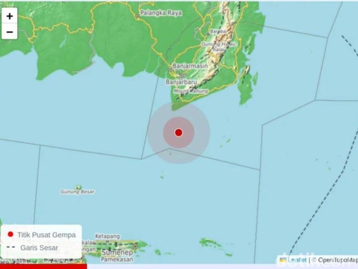 Gempa 4,8 M di Tanah Laut, Kalimantan Selatan, 4 Desember 2025.