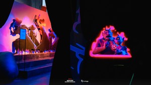 Ada juga bagian dari pop-up store yang tampilin dunia iblis dengan Saja Boys versi dark menanti di sana. (Foto: dok. Netflix/b.stage)