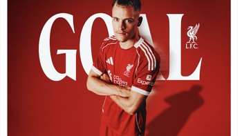 Florian Wirtz dirayakan mencetak gol pertama sekaligus penyama kedudukan. Foto: X.com