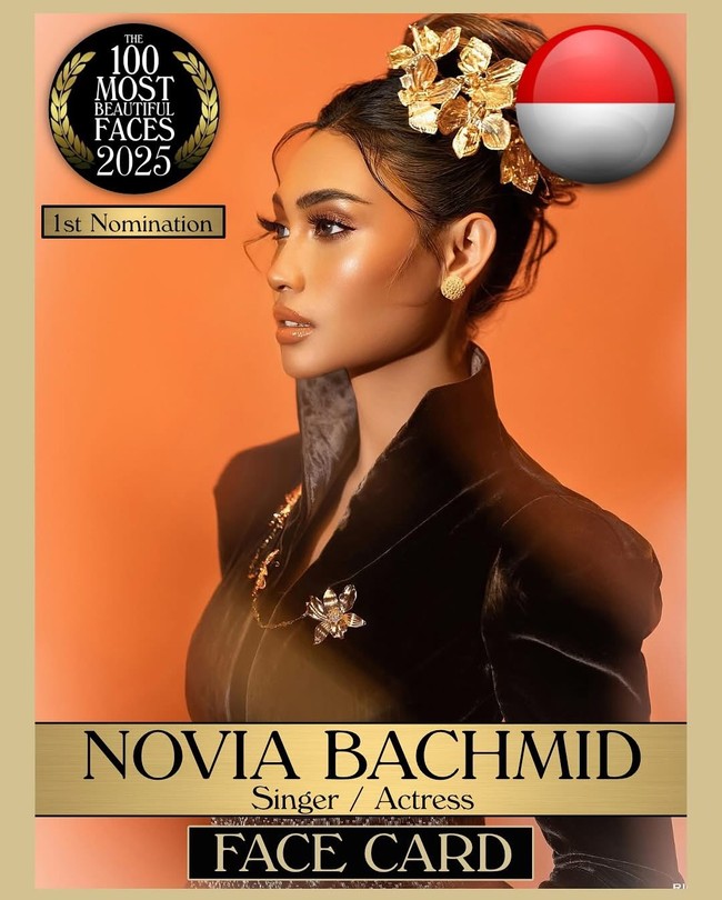 Novia Bachmid merupakan jebolan Indonesian Idol musim ke-10. Penyanyi yang kini merambah dunia film tersebut pertama kalinya dinominasikan dalam daftar wanita tercantik. Foto: Instagram @tccandler
