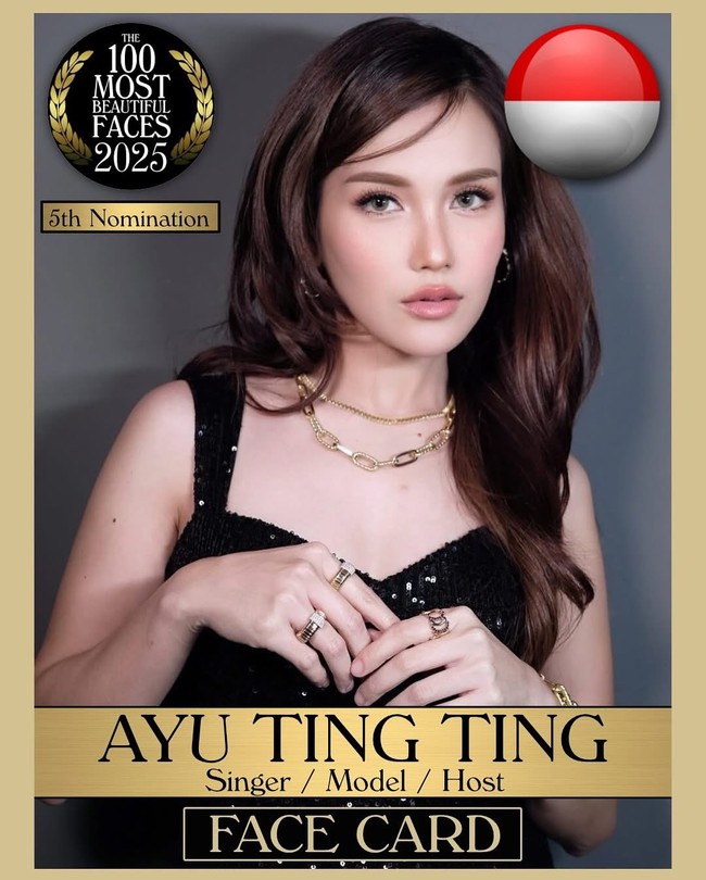 Ayu Ting Ting sudah beberapa kali masuk daftar wanita tercantik di dunia. Tahun lalu pedangdut yang kini merambah dunia komedi itu pernah mendudki peringkat ke-33 bahkan mengalahkan Bella Hadid. Foto: Instagram @tccandler
