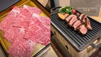 Ummi juga mengajak sang ibunda makan di sebuah restoran steak yang berlokasi di kawasan elite Tokyo, Ginza. Ia memesan menu wagyu yang dagingnya lumer. Foto: Instagram/@ummi_quary