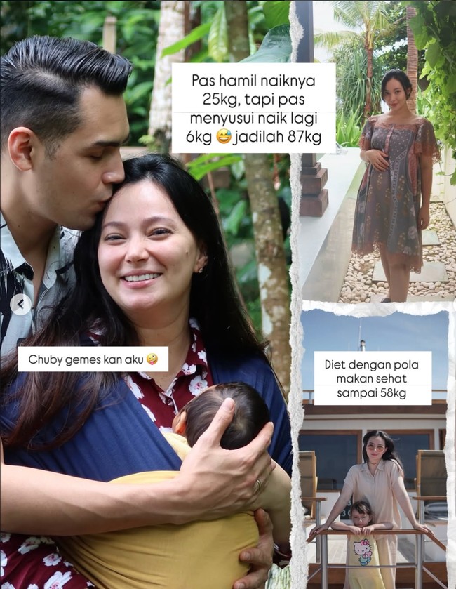 Melalui akun Instagram Asmirandah membagikan transformasi penampilannya sebelum dan setelah menjalani liposuction atau sedot lemak. Ia mengaku sempat berbobot 87 kg saat menyusui. Setelah menjalani diet, BB Asmirandah turun di angka 58 kg. Foto: Instagram/@asmirandah89