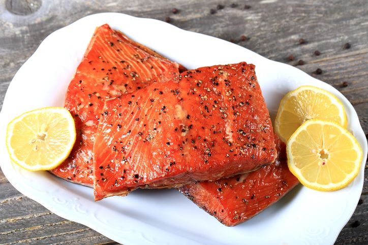 Candied salmon Candied salmon. Ilustrasi