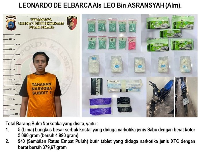 Bawa 5 Kg Sabu, Pria di Banjarmasin Dibekuk Ditnarkoba Polda Kalsel