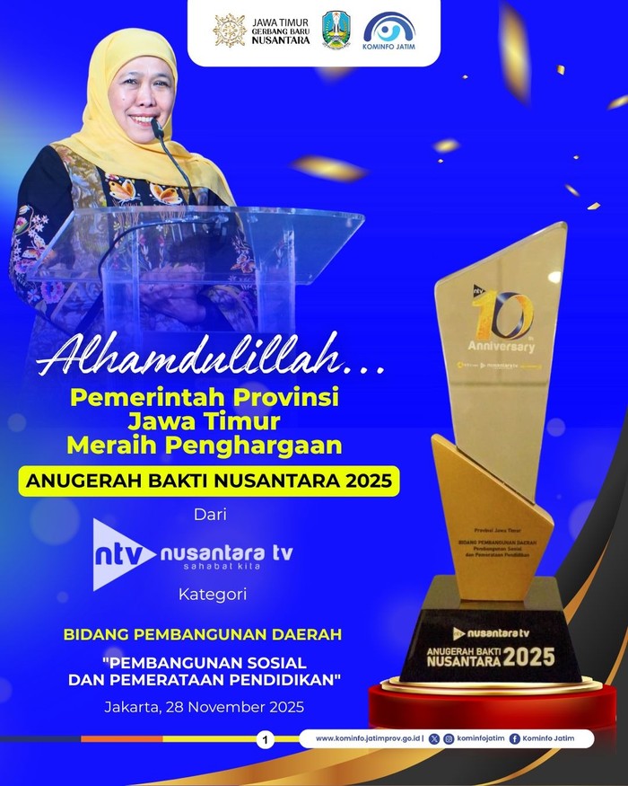 Gubernur Khofifah kembali raih penghargaan